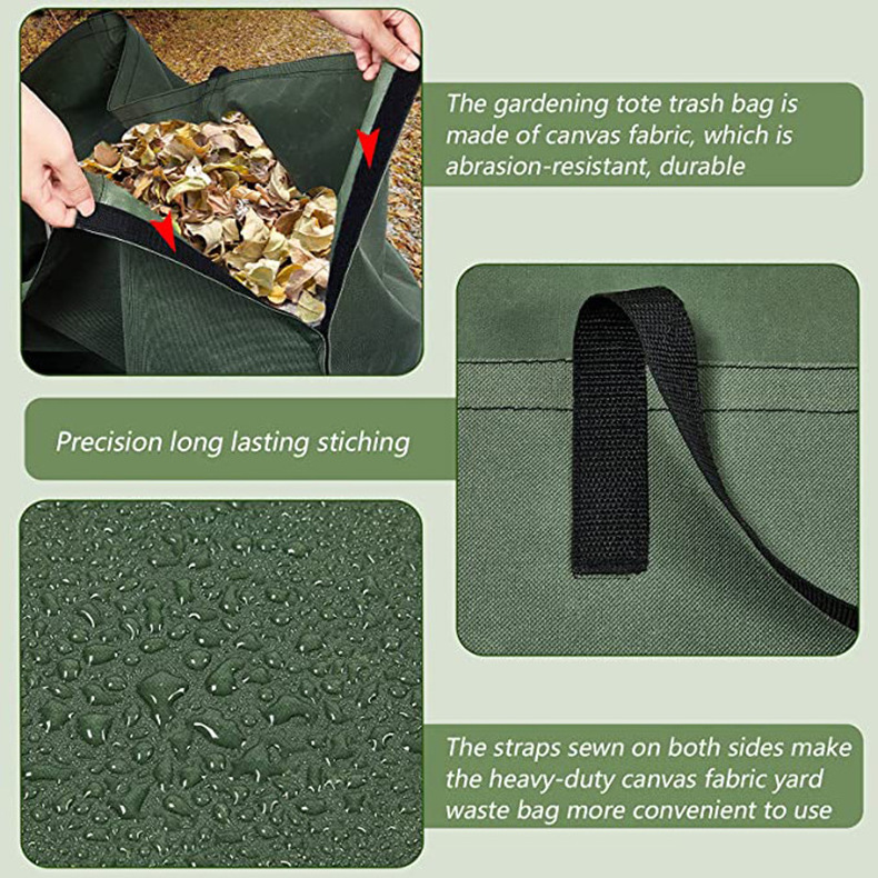 Leaf bag garden garbage tarpaulin weed collection bag outdoor storage bag