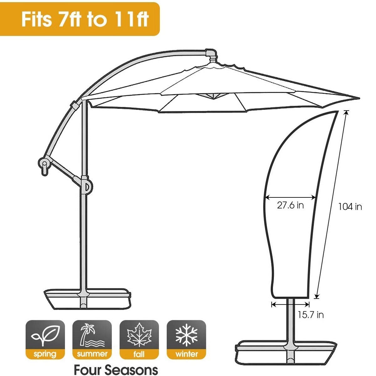 Waterproof full body cover outdoor parasol garden patio sunshade umbrella