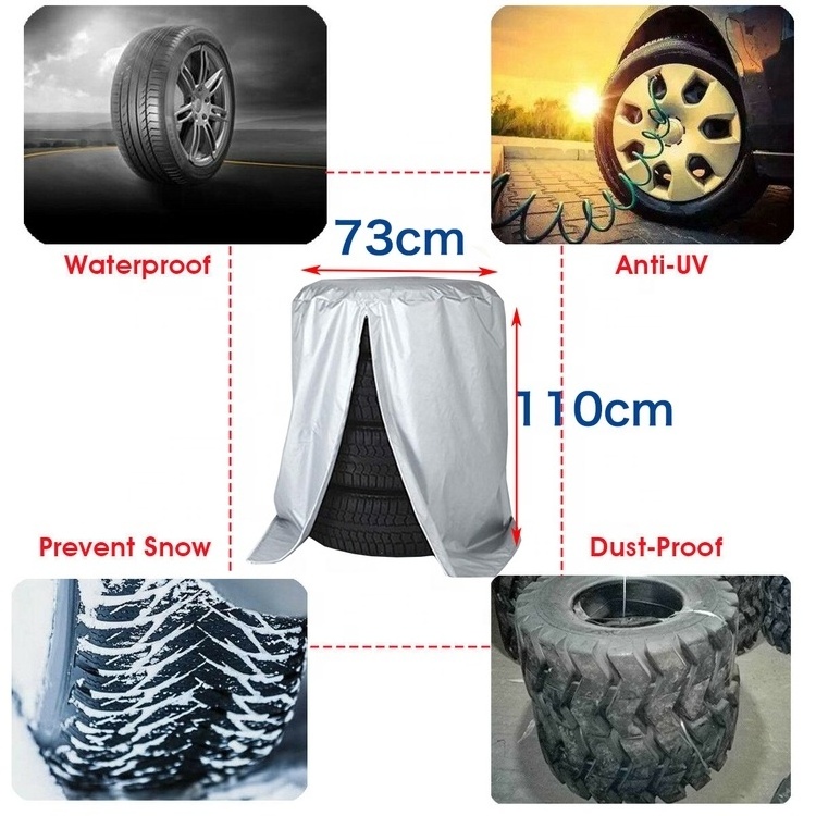 Chinese Manufacturer Supplier Polyester Oxford Universal Spare Tire Cover Uv Proof Waterproof Stacked Tire Protector Cover