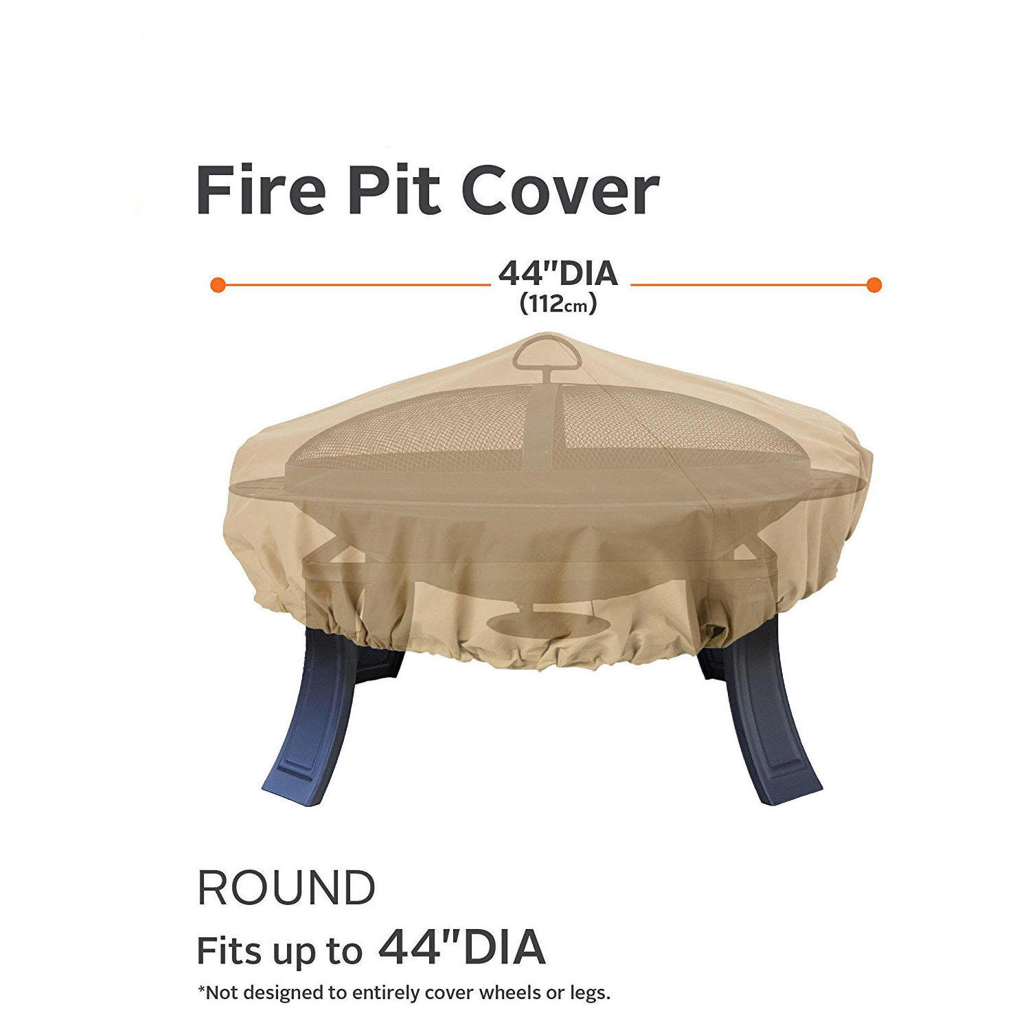 Waterproof 600d Heavy Duty Round Patio Fire Table Cover Round Outdoor Fire Pit Cover