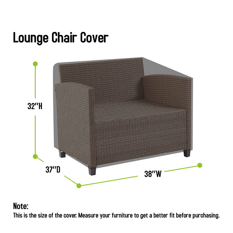 600D Outdoor Chair Covers Lounge Chair Covers Waterproof Heavy Duty Lawn Patio Chair Covers for Outdoor Furniture