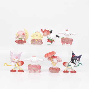 Wholesale pvc Kawaii Melody cinnamoroll  pochacco pompompurin Melody  Zodiac woman Princess Collectible Kt Cat Kuromi