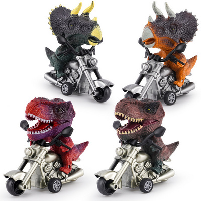 Wholesale Tyrannosaurus rex motorcycle model ornaments dinosaur locomotive cake baking ornaments boy toys