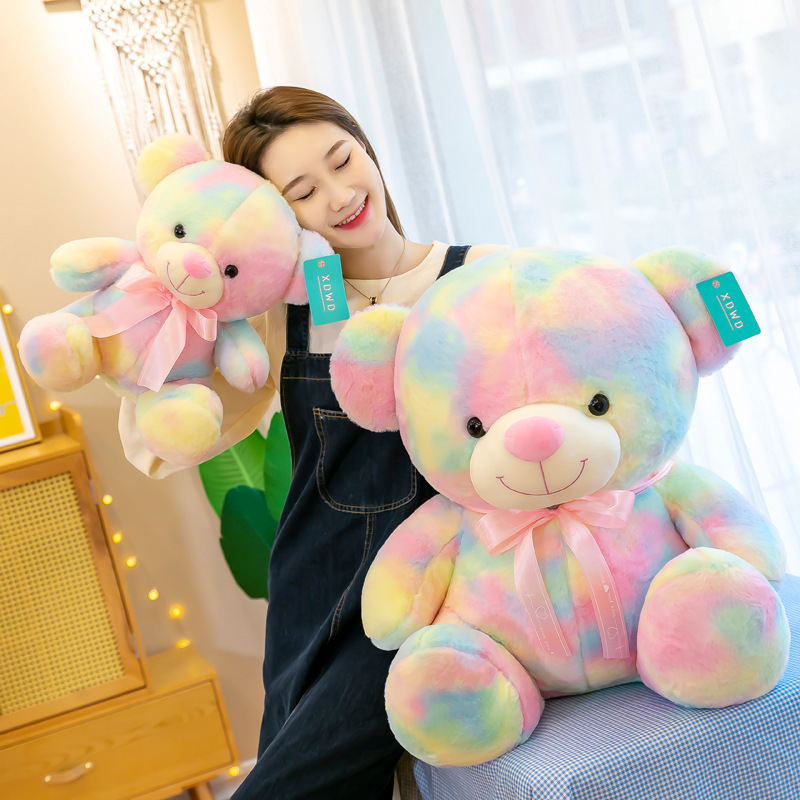 Wholesale plush toy bear doll new color big bear pillow girl bed with sleeping doll Valentine's Day gift