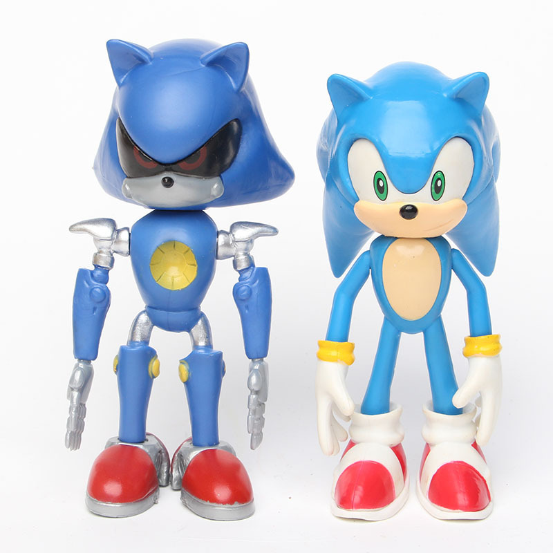 5Pcs/Set Creative Conic Pvc Keyring Anime Character  Cute Cartoon 3D Figure Rubber Hedgehog toy