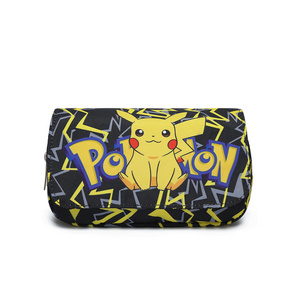 Wholesale cartoon student stationery Pen case large capacity Pikachu Pokemoned pen case