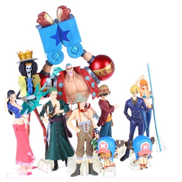 Hot Anime Action Luffy Zoro Sanji Nami Robin Usopp Chopper Brook Franky 2 Years Later Ver. Model Toys One Pieces Figure