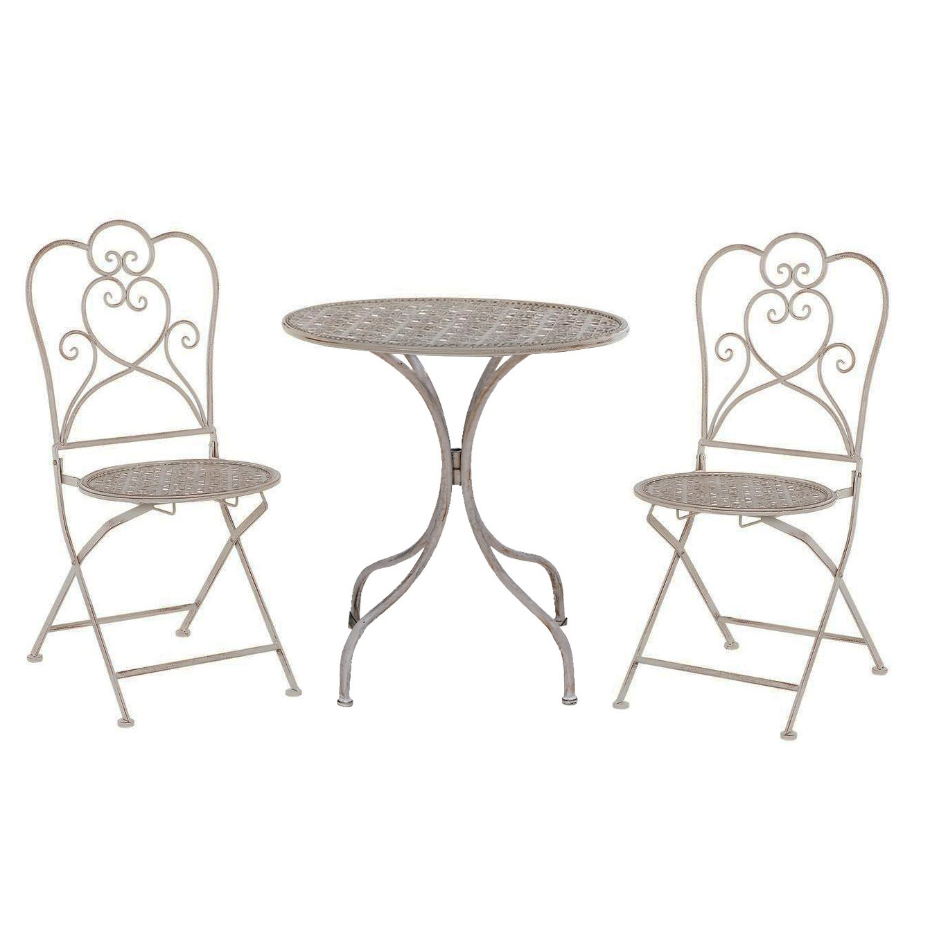 Vintage Clearance Cheap  3 Pieces Metal Folding Patio Garden Outdoor Furniture Table And Chairs  Bistro Sets