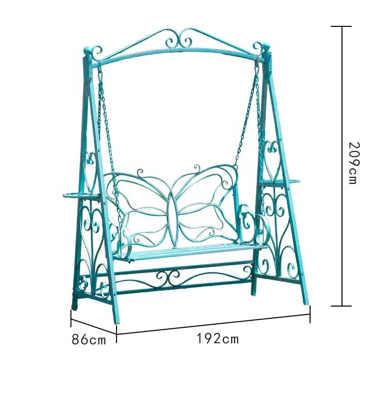 Hot Selling Outdoor Metal Antique Butterfly  Porch Patio Garden Swing