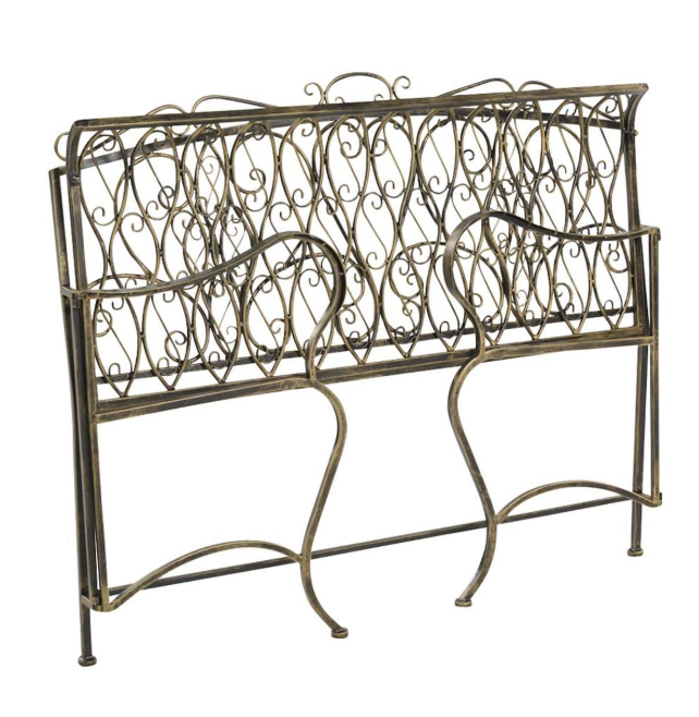 Wholesale Hot Selling Rustic Outdoor Garden Patio Foldable Wrought Iron Metal Scroll Bench