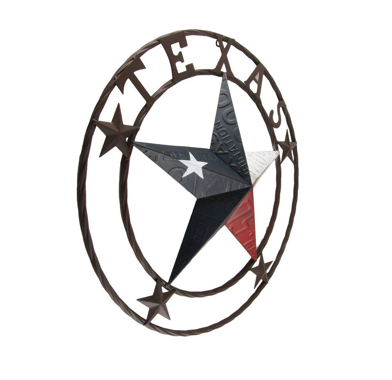 Wholesale Indoor Rustic Western Texas Flag Painted Metal Star Wall Hanging Home Decor