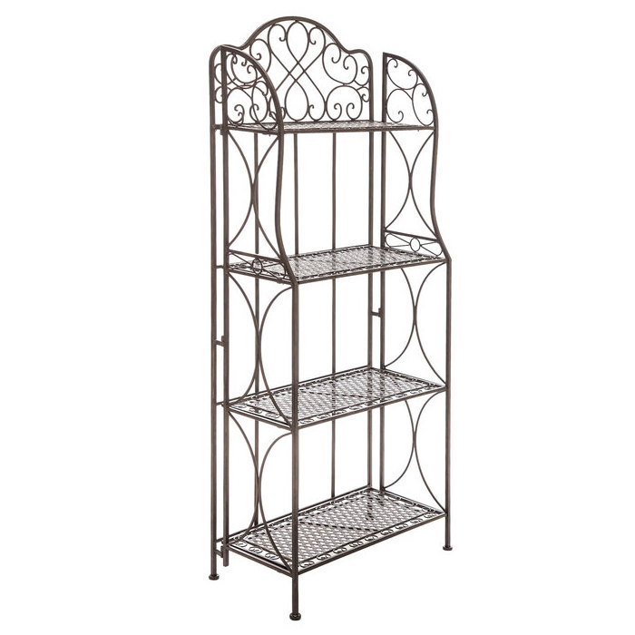 Factory Supplier Antique Bronze Four-Tiered Metal Baker's Rack