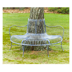 Garden outdoor Patio Custom Vintage Tree Surrounding semi half circle circular round Bench Seat