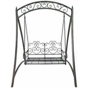 Outdoor Antique Vintage Wrought Iron Porch Patio Garden Swing