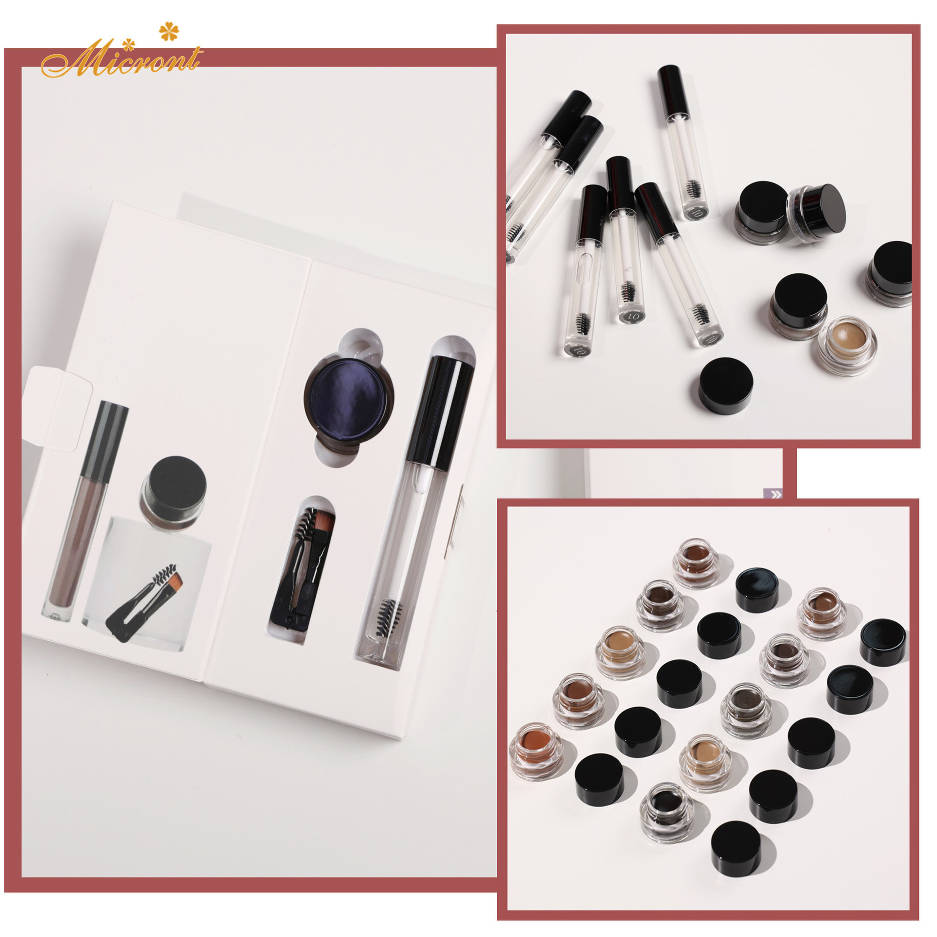 OEM ODM Eyebrow Gel Makeup kit Vegan Eyebrow Gel Clear Pencil Crayon  Private Label Pomade Kit 2 In 1 Eyebrow Gel With Brush