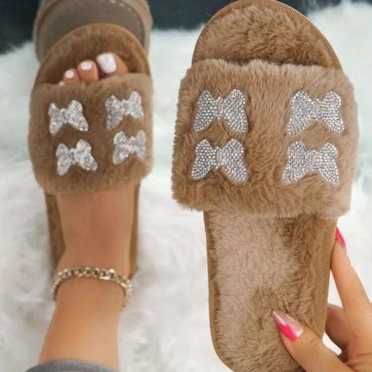 terlik chinelos butterfly fluffy slippers raccoon fur slides wholesale fluffy furry slipper faux fur sandals fur slippers