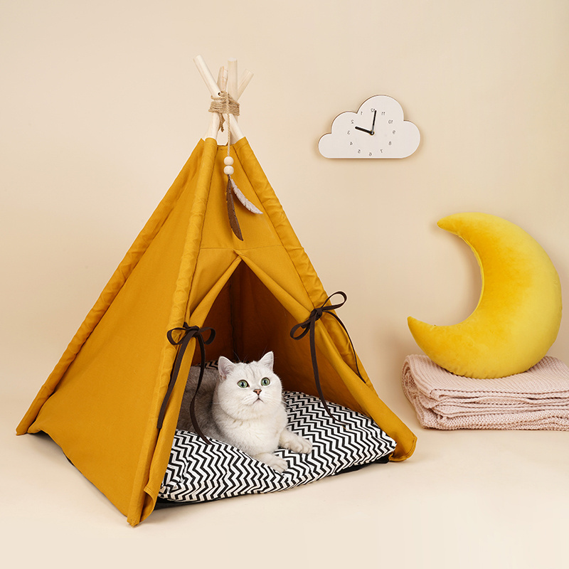 Leaf Pendant Yellow Tent  Small and Medium Dogs Cats Summer Dog Kennel Cattery