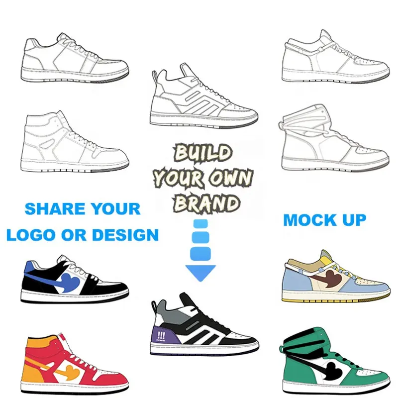 Customize Wholesale 2023 Cheap Breathable High-top Sneakers Men Sport Running Shoes Basketball Shoes For Men