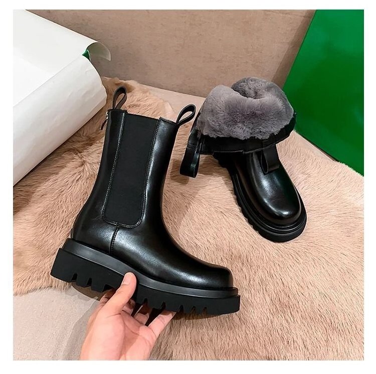 Hot Sale Fur Integrated Snow boots Women's 2023 Winter New Thickened Velvet Warm And Cold-resistant Chimney Women's Boots