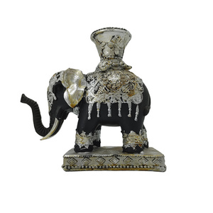 Resin Handmade Luxury Sticker Silver Elephant Candle Holder Home Accessories Home Decoration Europe Animal Xiamen Port Figurine