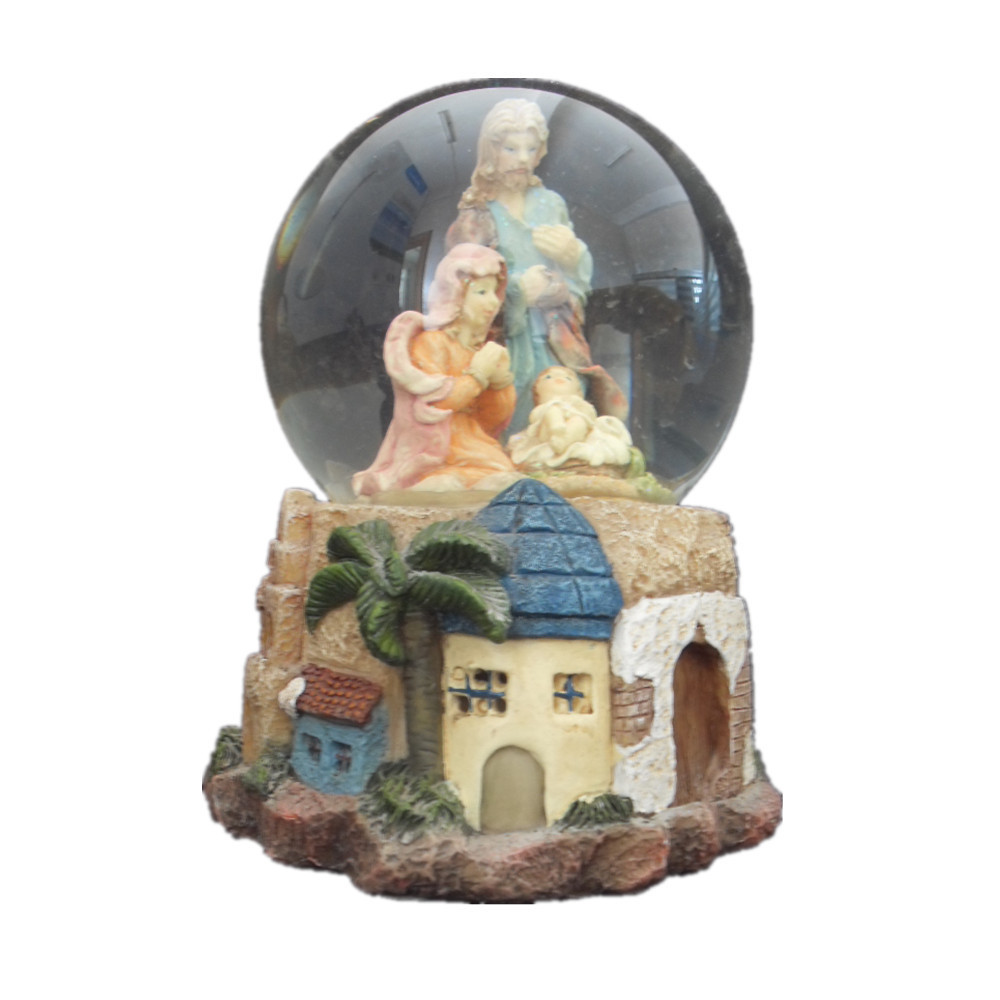 65mm Resin Custom Water Globe Nnativity Snowball for Christmas Decoration