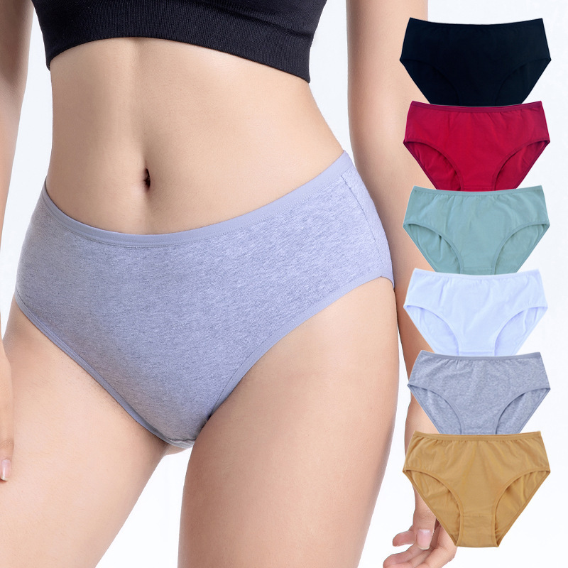 Solid Panties for Ladies Wholesale Cotton Underwear Woman High Quality Women's Cotton Briefs Female Panty Sexy Adults Knitted