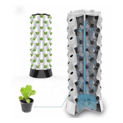 FM China indoor automatic watering planting system hydroponic garden vertical aeroponic pineapple tower 1000w led grow light