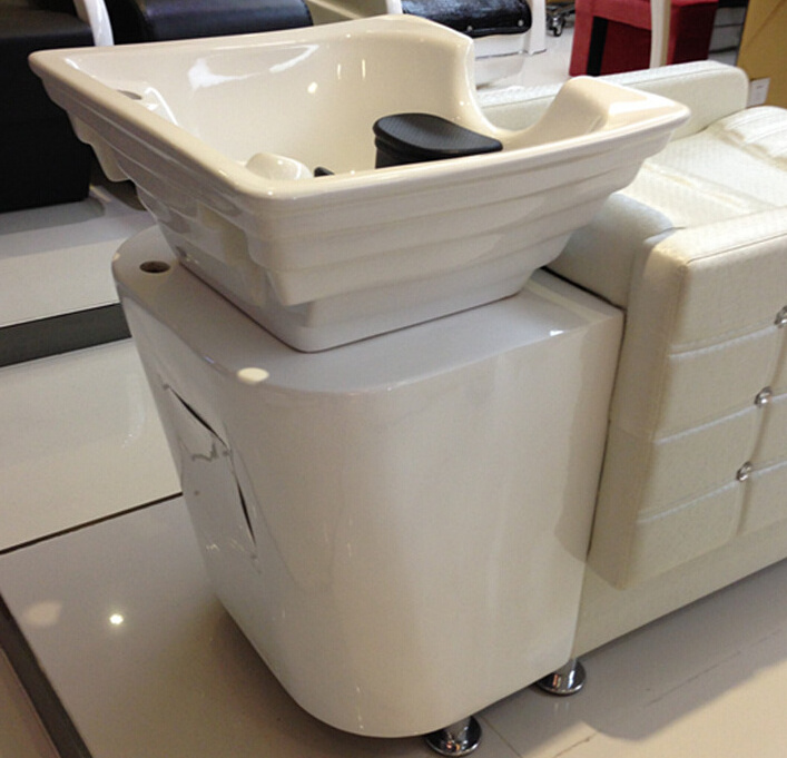 Hair salon wash bowl with chair/shampoo bed for sale QZ-L6018