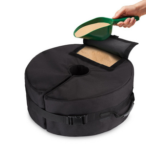 Round Umbrella Base Weight with Side Slot Opening Fits Any Offset Cantilever Outdoor Patio Umbrella Stand Sand Bag