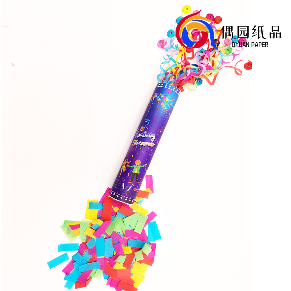 Custom Hand-held Biodegradable Launcher Gender Reveal Powder Foil Paper Popper Confetti Cannon