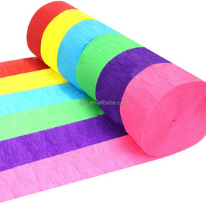 New Design Party Streamers Rainbow Crepe Paper Streamer for Party Backdrop Decorations