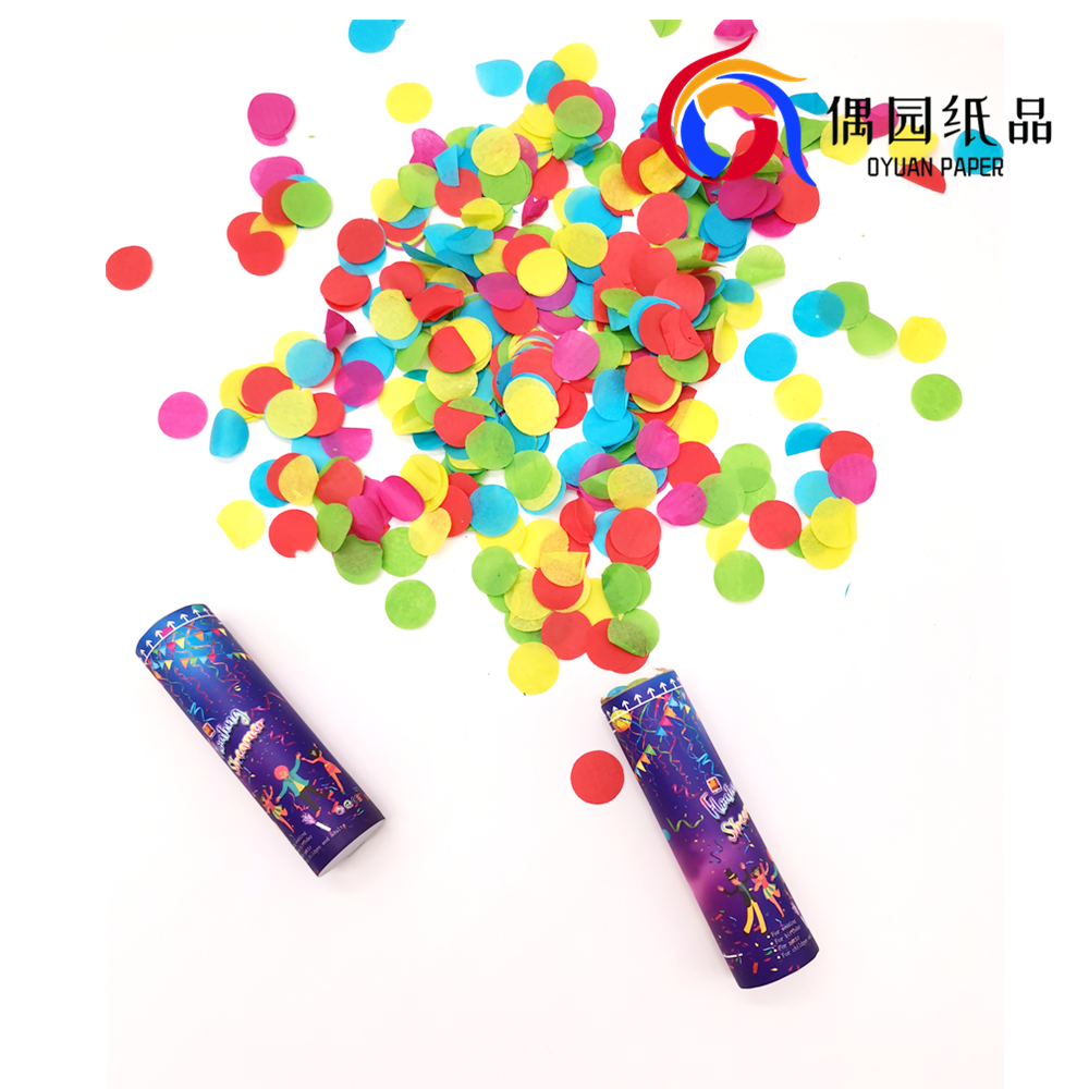 Mixed color paper streamer confetti cannon hand throw floating streamer