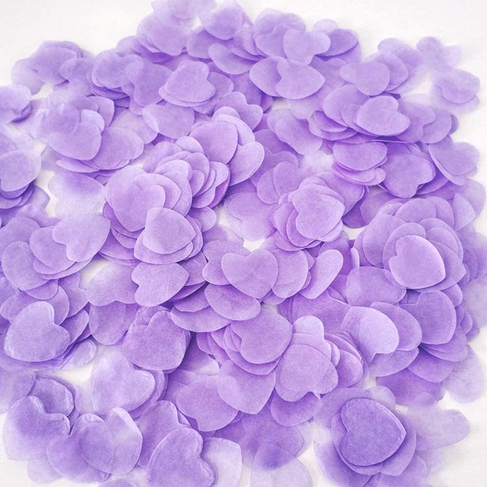 Purple Tissue Paper Heart Confetti  Biodegradable Confetti Paper for Balloon or Table Decor