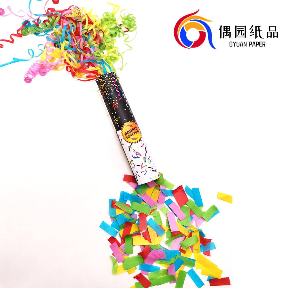 Mixed color paper streamer confetti cannon hand throw floating streamer