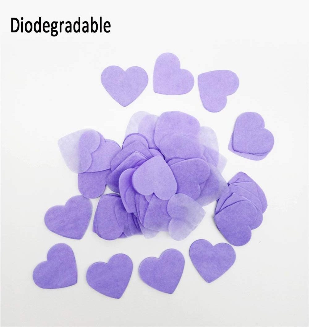 Purple Tissue Paper Heart Confetti  Biodegradable Confetti Paper for Balloon or Table Decor