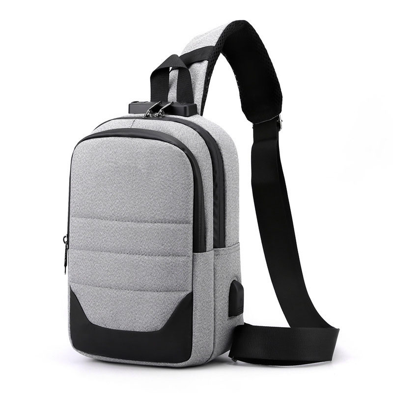 New Fashion Chest Bag Men's Multi functional One Shoulder Crossbody Bag Password Lock Anti theft Backpack