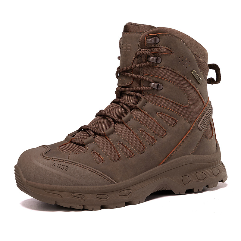 Winter outdoor off-road workwear field training boots tactical waterproof breathable hiking style boots for men