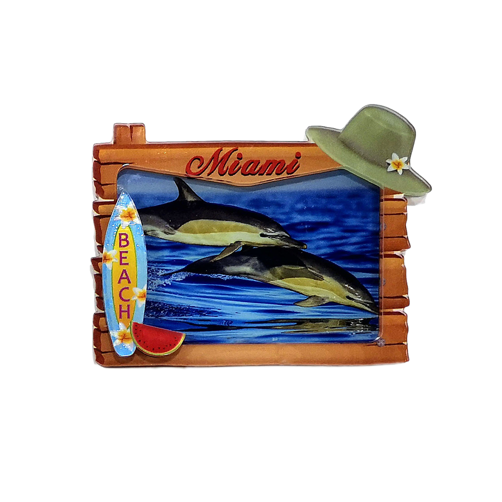 Custom Sea Life Pattern Acrylic Fridge Magnet Miami Souvenir Gift Decorative Fridge Magnet