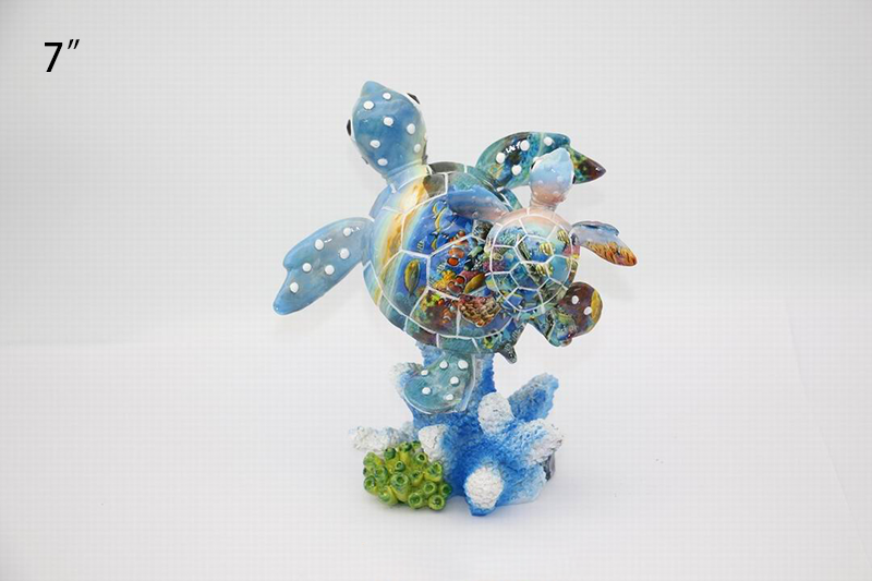 Resin crafts ocean style sea turtle coral figurines statues for tourist souvenirs