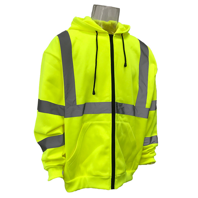 Reflective Safety Clothing Insulated Men's Parka Reflector Jacket Winter Work Wear Hi Vis Clothing