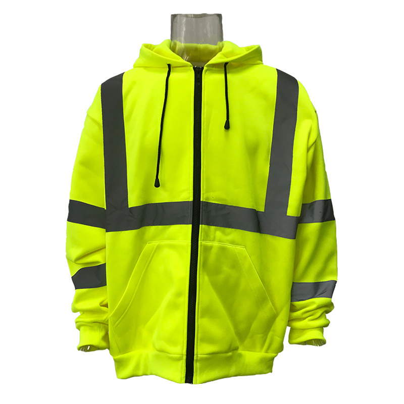 Reflective Safety Clothing Insulated Men's Parka Reflector Jacket Winter Work Wear Hi Vis Clothing