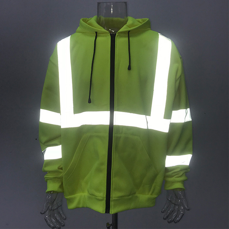 Reflective Safety Clothing Insulated Men's Parka Reflector Jacket Winter Work Wear Hi Vis Clothing