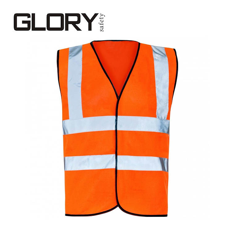 Customizable Neon Yellow Multi Vest Polyester Hi Vis Reflective Safety Vest