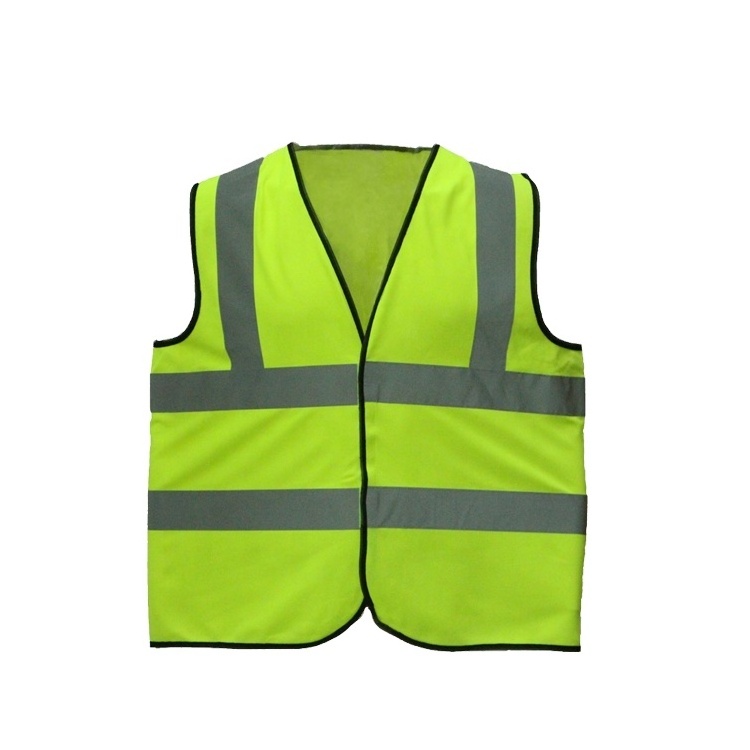 Customizable Neon Yellow Multi Vest Polyester Hi Vis Reflective Safety Vest