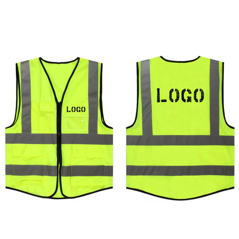 Hi Vis Vest With Pockets Reflector Vest Yellow Pocket Vest Zipper