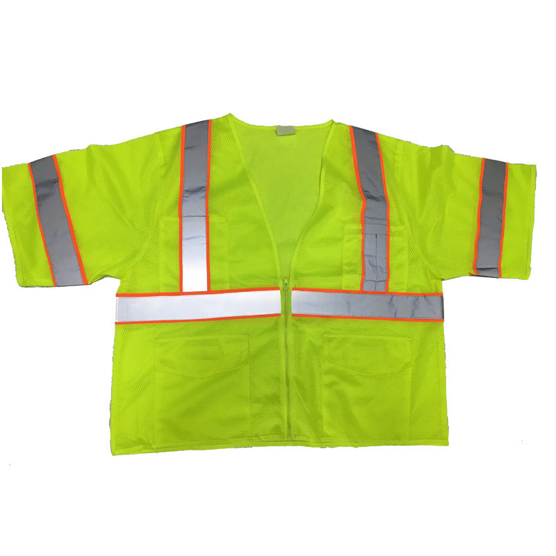 ANSI class 3 safety vest construction yellow vest with logo