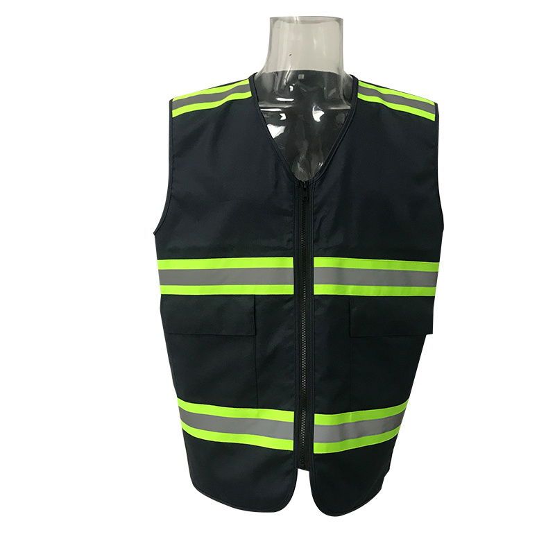 Wholesale Vest Custom Logo Traffic Security Guard Vests Work Black Construction Safety Vest