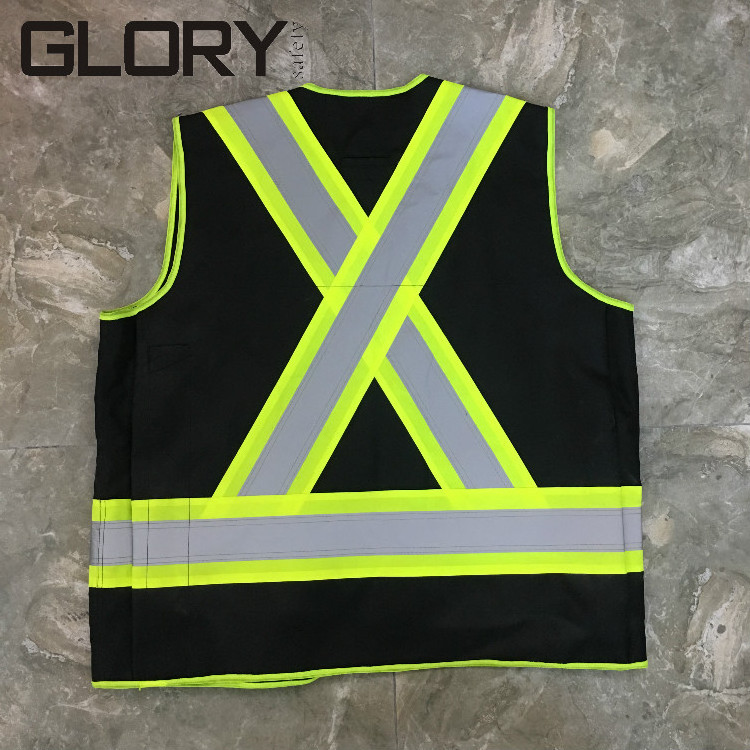 100 cotton safety vests reflective black safety vest