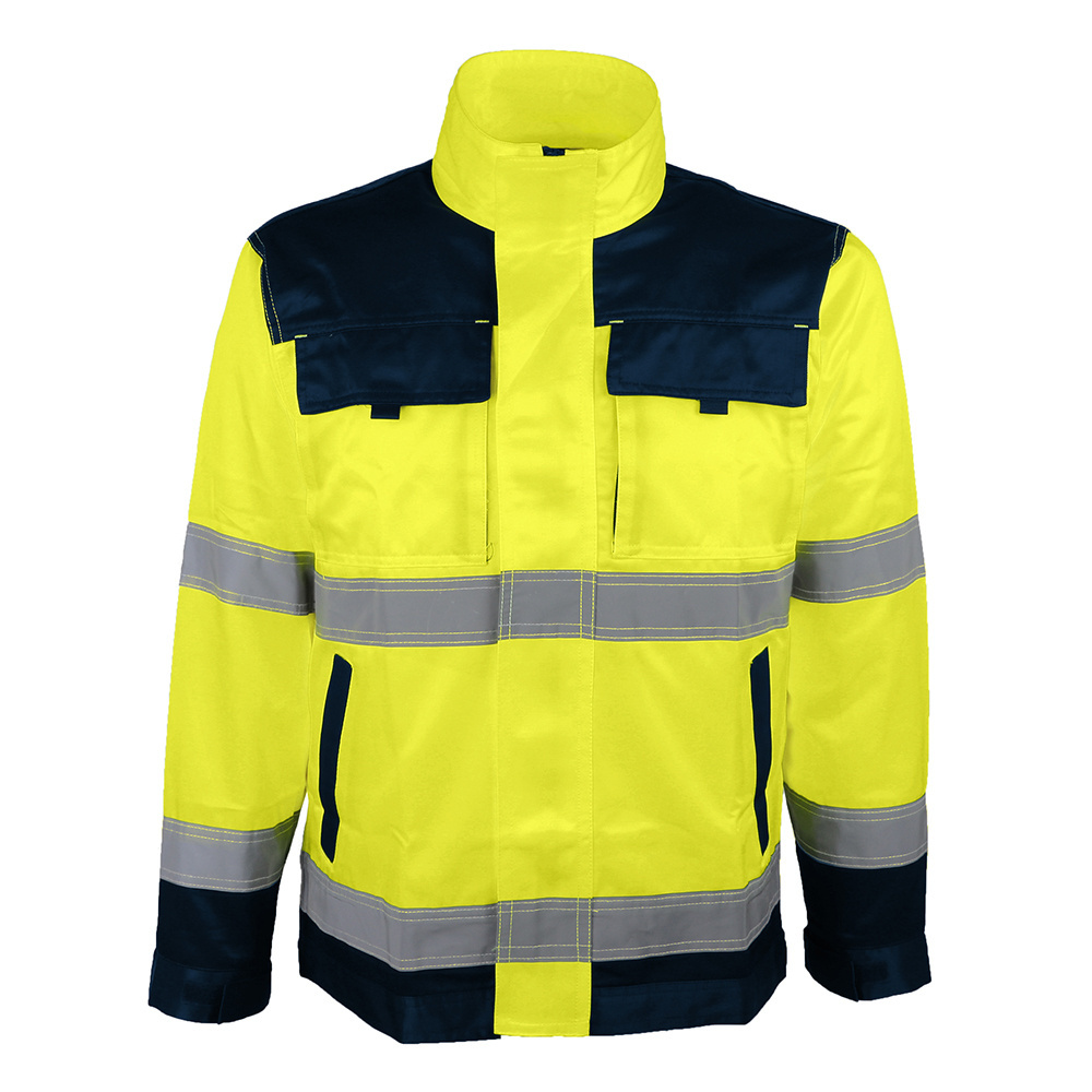 Multiple Pockets Customized Size High Vis Workwear Mechanic Working Safety Jacket