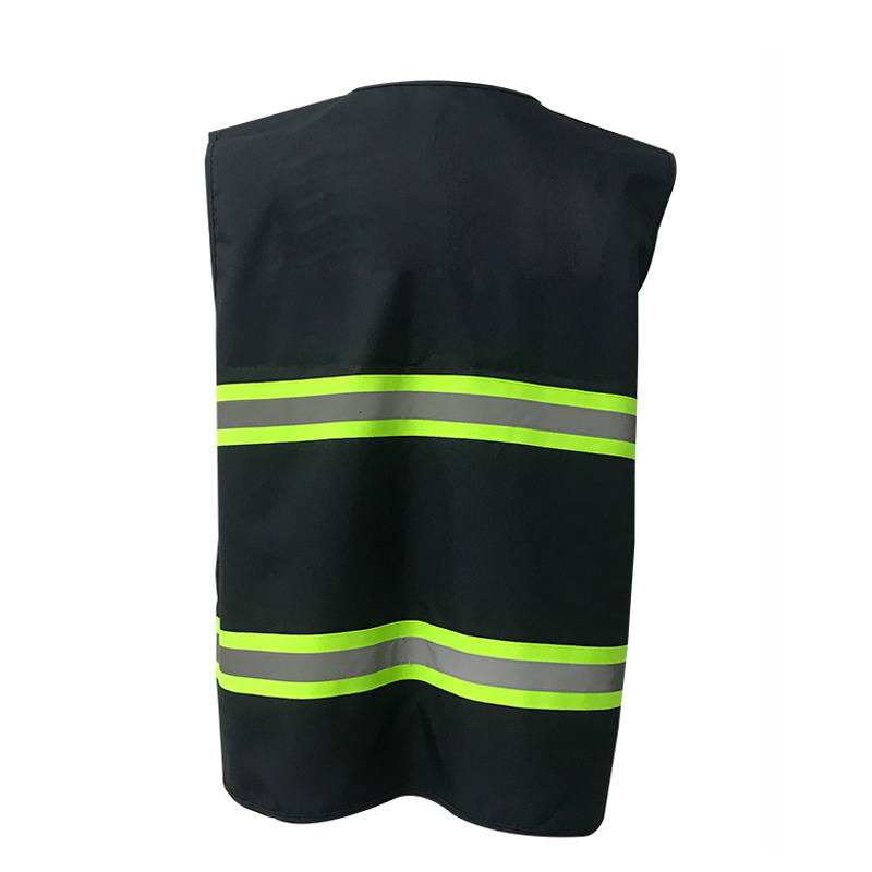 Wholesale Vest Custom Logo Traffic Security Guard Vests Work Black Construction Safety Vest